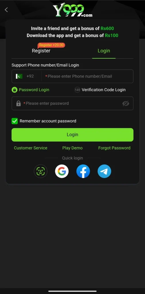 Y999 APP Login
